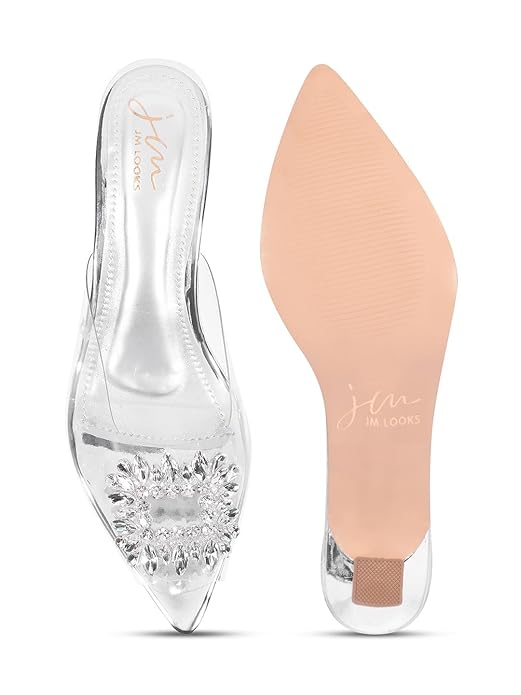 JM LOOKS Kitten Heels Transparent For women