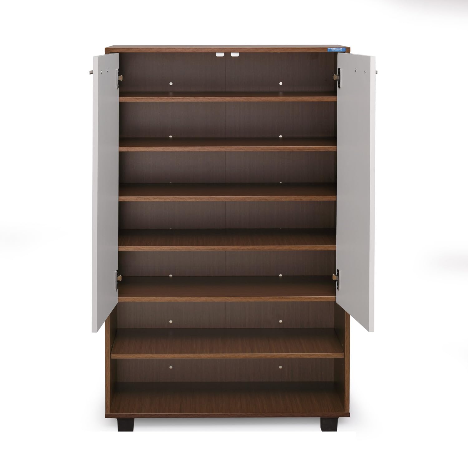 Nilkamal Ardor Shoe Cabinet with Dual Doors, 4 Closed Shelves | Oak & Frosty White