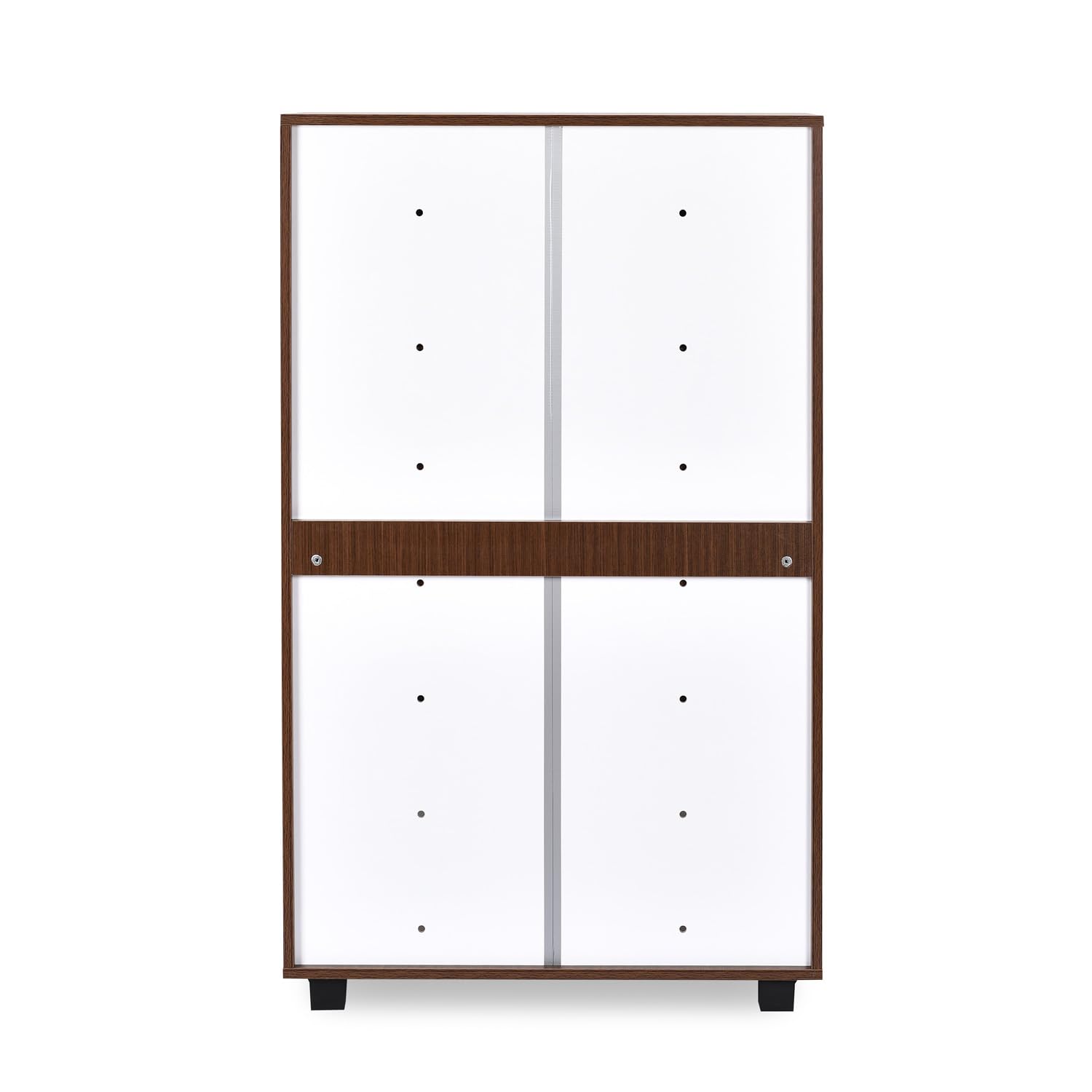 Nilkamal Ardor Shoe Cabinet with Dual Doors, 4 Closed Shelves | Oak & Frosty White